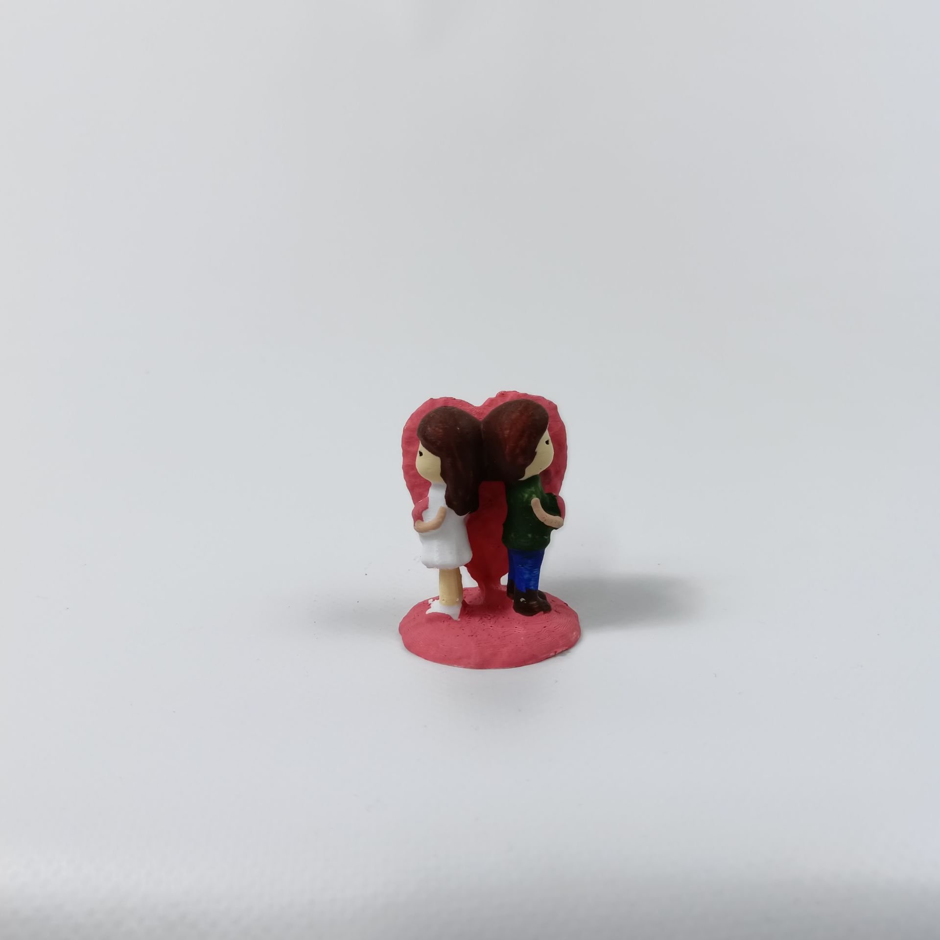 Kalp önünde çift - Pembe - Teraryum malzemesi